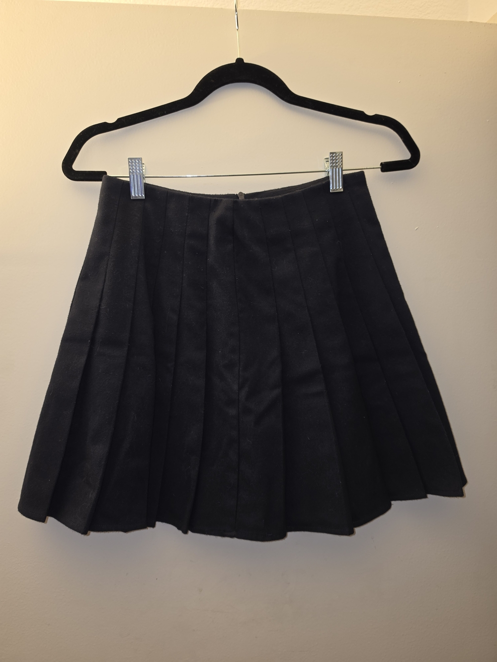 Brandy Melville Black Pleated A-Line Mini Skirt